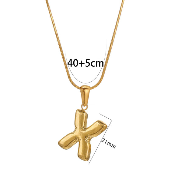 Wholesale Pendant Necklace Stainless Steel Titanium Steel Geometric Letter Pattern Polished