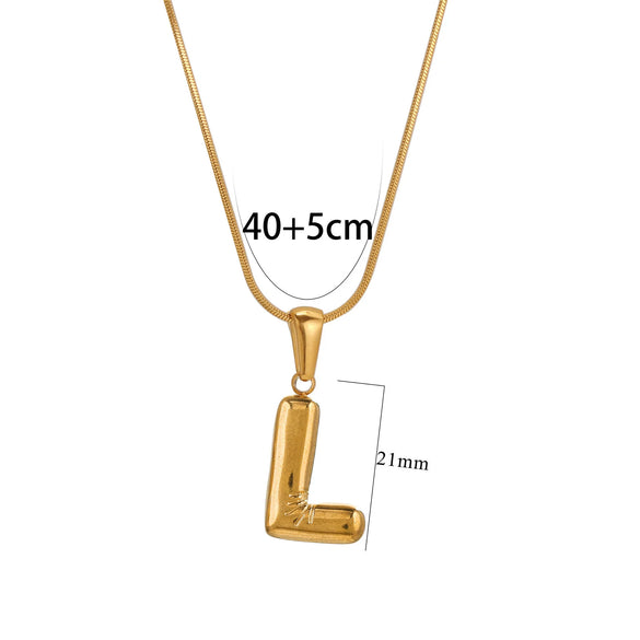 Wholesale Pendant Necklace Stainless Steel Titanium Steel Geometric Letter Pattern Polished