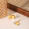 Wholesale Pendant Necklace Stainless Steel Titanium Steel Geometric Love Book Style Electroplated Women's
