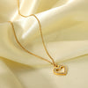 Wholesale Pendant Necklace Stainless Steel Titanium Steel Hollow Love Inlaid Zircon Geometric Electroplating Women's Light Luxury Allmatch