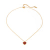 Wholesale Pendant Necklace Stainless Steel Titanium Steel Red Agate Heart Shaped Electroplated For Women
