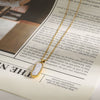 Wholesale Pendant Necklace Stainless Steel Titanium Steel Resin Pearl Geometric Electroplating Light Luxury Style For Women