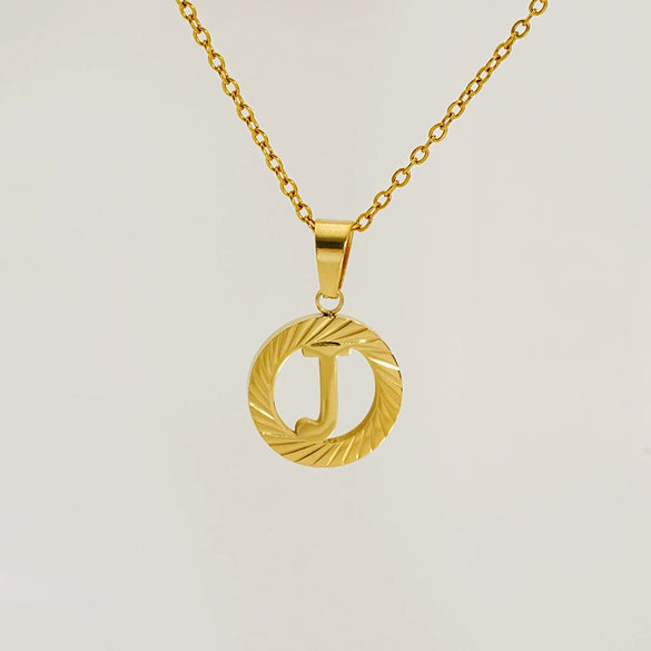 Wholesale Pendant Necklace Stainless Steel Titanium Steel Round Letter Pattern Electroplated Unisex