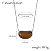 Wholesale Pendant Necklace Tiger's Eye Titanium Steel Retro Geometric Electroplating Women's