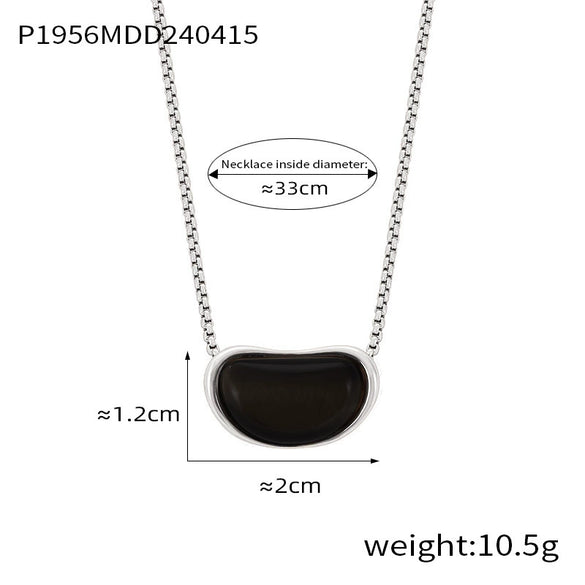 Wholesale Pendant Necklace Tiger's Eye Titanium Steel Retro Geometric Electroplating Women's