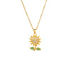 Wholesale Pendant Necklace Titanium Steel Copper Flower Electroplating Women's