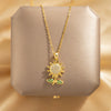 Wholesale Pendant Necklace Titanium Steel Copper Flower Electroplating Women's