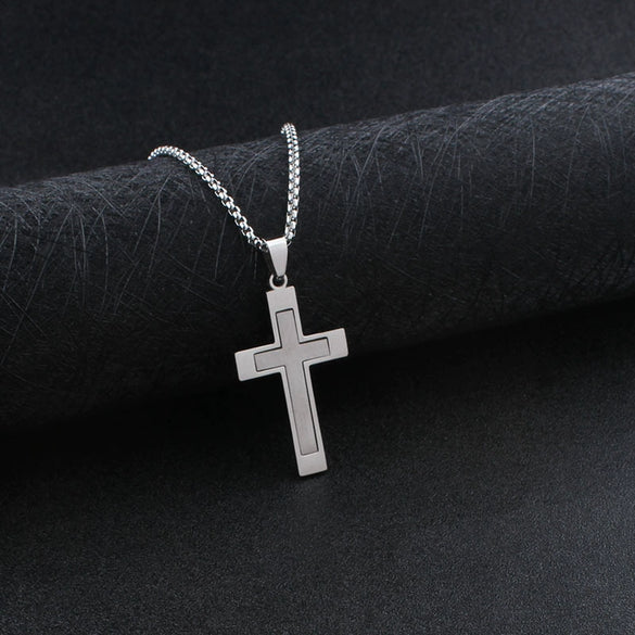 Wholesale Pendant Necklace Titanium Steel Geometric Electroplated Welded Twocolor Simple Unisex