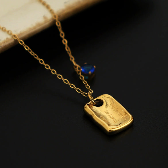 Wholesale Pendant Necklace Titanium Steel Geometric French Retro Electroplating O Chain For Women