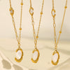 Wholesale Pendant Necklace 316L Stainless Steel Geometric Pattern Electroplated For Women