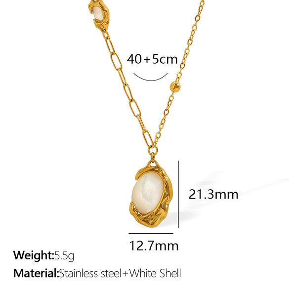 Wholesale Pendant Necklace 316L Stainless Steel Geometric Pattern Electroplated For Women
