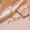 Wholesale Pendant Necklace Titanium Steel Geometric Simple Zircon Water Drop Devil's Eye Women's Fashion Highend Versatile