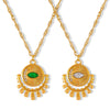 Wholesale Pendant Necklace 316L Stainless Steel Gold Plated Geometric Round Inlaid Zircon Eye Design