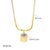 Wholesale Pendant Necklace Titanium Steel Snake Bone Chain Geometric Blue Eye Tassel Electroplated For Women
