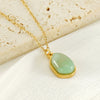 Wholesale Pendant Necklace Titanium Steel Stainless Steel Natural Stone Geometric Electroplated 18K Gold Clavicle Chain For Women