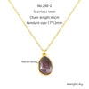 Wholesale Pendant Necklace Titanium Steel Stainless Steel Natural Stone Geometric Electroplated 18K Gold Clavicle Chain For Women