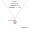 Wholesale Pendant Necklace Titanium Steel Stainless Steel Natural Stone Geometric Electroplated 18K Gold Clavicle Chain For Women