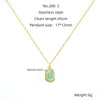 Wholesale Pendant Necklace Titanium Steel Stainless Steel Natural Stone Geometric Electroplated 18K Gold Clavicle Chain For Women