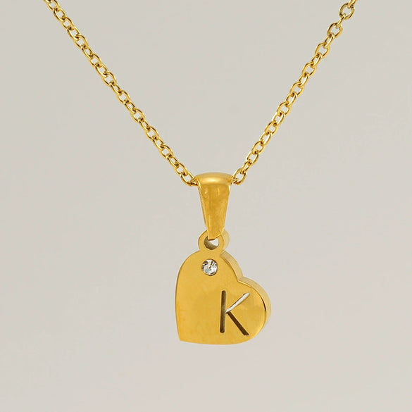 Wholesale Pendant Necklace Titanium Steel Stainless Steel With Letters Numbers Text Pattern 18K Gold Plated