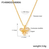 Wholesale Pendant Necklace Water Shell Copper 316L Stainless Steel Plated 18K Gold Double Bow Geometric Fairy Style