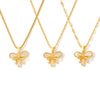 Wholesale Pendant Necklace Water Shell Copper 316L Stainless Steel Plated 18K Gold Double Bow Geometric Fairy Style