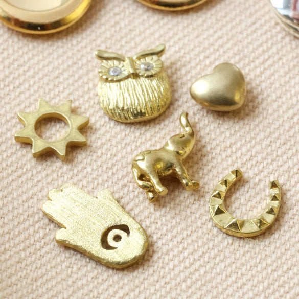 Wholesale Pendant Necklace With Oval Photo Box Owl Hand Palm Elephant Horseshoe Geometric Pattern Stainless Steel And Titanium Steel Electroplated