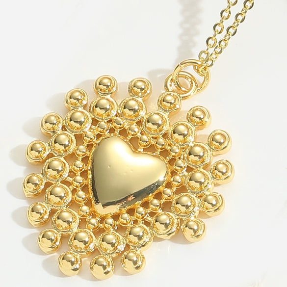 Wholesale Pendant Necklace Women Starfish Shape Copper Mixed Gemstone Setting Geometric Pattern Electroplating