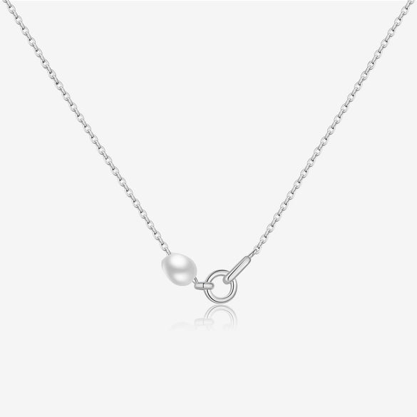 Wholesale Pendant Necklace Women's S925 Sterling Silver Pearl Geometric Electroplated Platinum 18K Gold Style