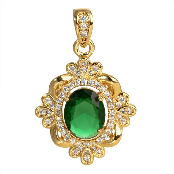 Wholesale Pendant Retro Geometric Style Copper Zircon Electroplated