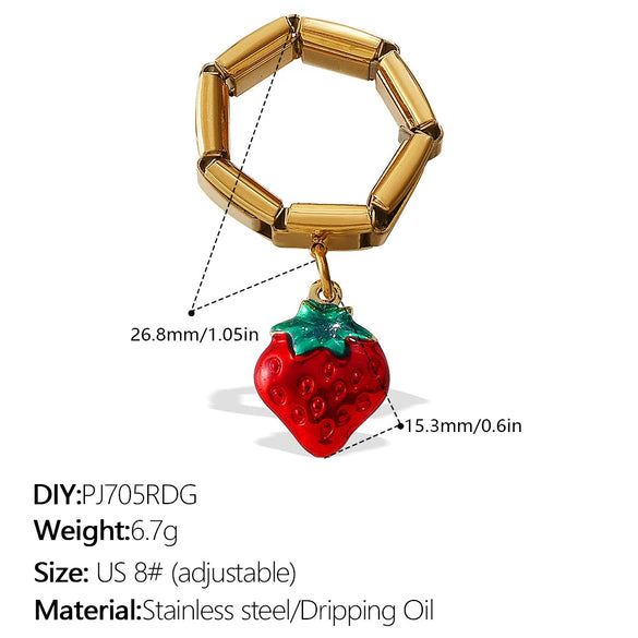 Wholesale Pendant Ring 316L Stainless Steel Gold Plated Geometric Women Old Money Style