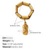 Wholesale Pendant Ring 316L Stainless Steel Gold Plated Geometric Women Old Money Style