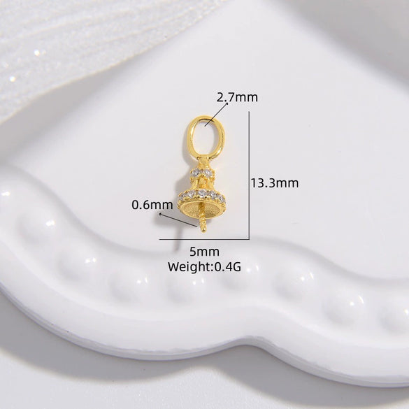 Wholesale Pendant Silver 925 Sterling Silver Minimalist Trumpet Shape Zirconia Inlaid Insect Big Hat Design