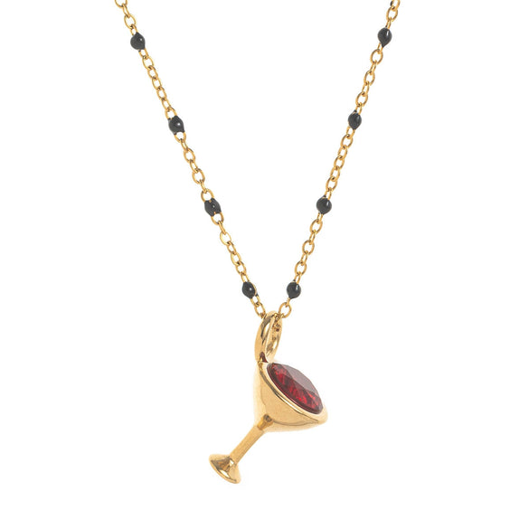 Wholesale Pendant Stainless Steel Elephant Mushroom Bead Chain Geometric Style Vacuum Plated 18K Gold Color
