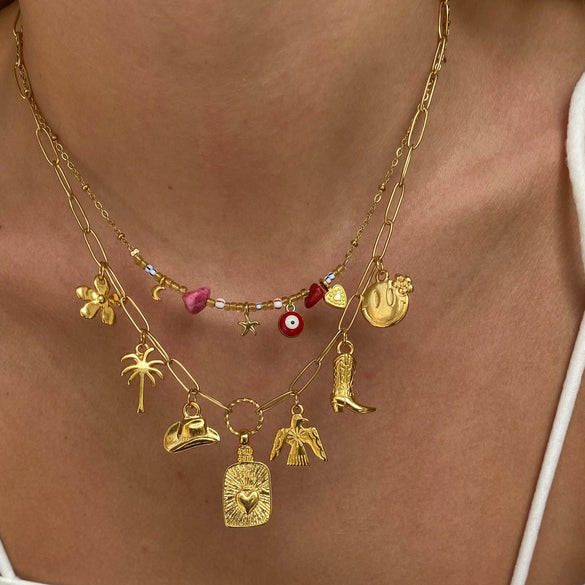 Wholesale Pendant Stainless Steel Heart Shape Fashion Electroplated 18K Gold Color