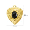Wholesale Pendant Stainless Steel Inlaid Natural Stone Heart Shape Embossed Electroplated Retro Fashion