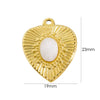 Wholesale Pendant Stainless Steel Inlaid Natural Stone Heart Shape Embossed Electroplated Retro Fashion