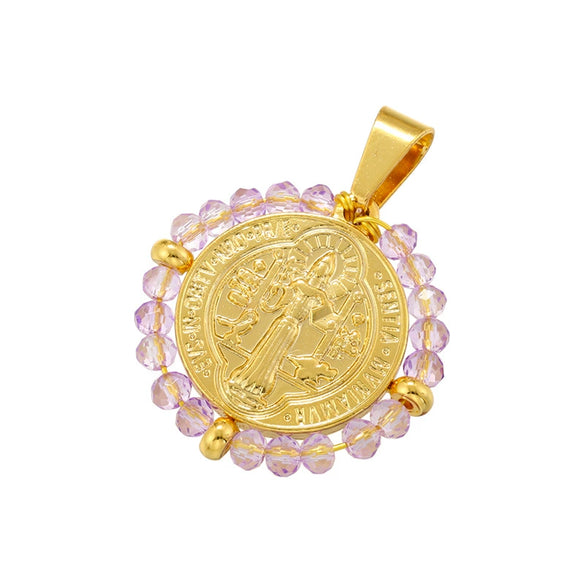 Wholesale Pendant Stainless Steel Inlaid Zircon Geometric Style