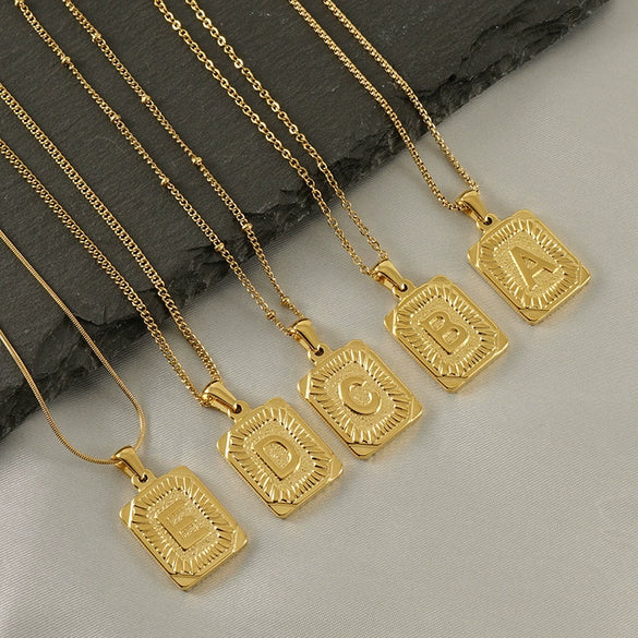 Wholesale Pendant Stainless Steel 18K Electroplated Letter Design