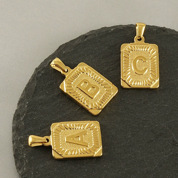 Wholesale Pendant Stainless Steel 18K Electroplated Letter Design