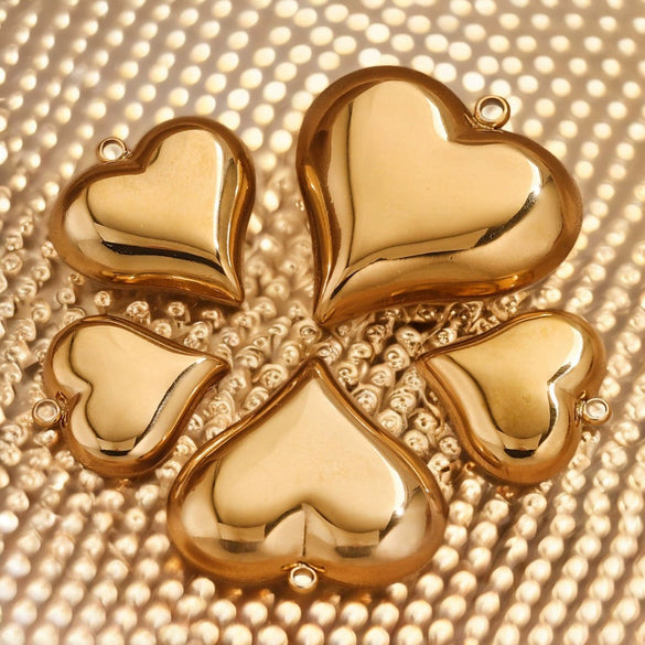 Wholesale Pendant Stainless Steel Polished Three Dimensional Love Hollow Waterproof Light Luxury Texture Electroplated