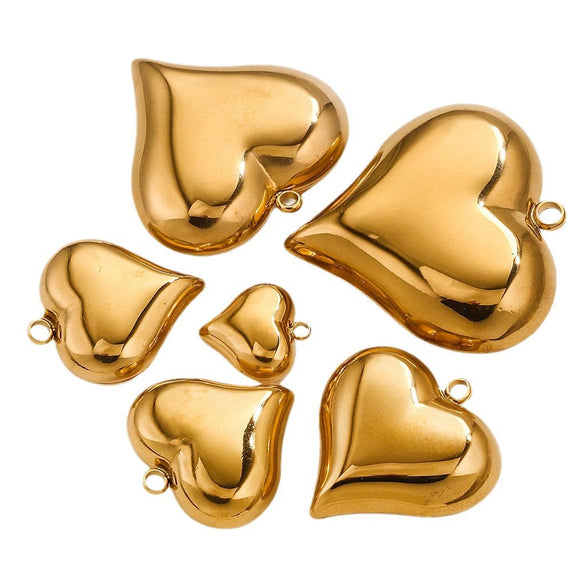 Wholesale Pendant Stainless Steel Polished Three Dimensional Love Hollow Waterproof Light Luxury Texture Electroplated