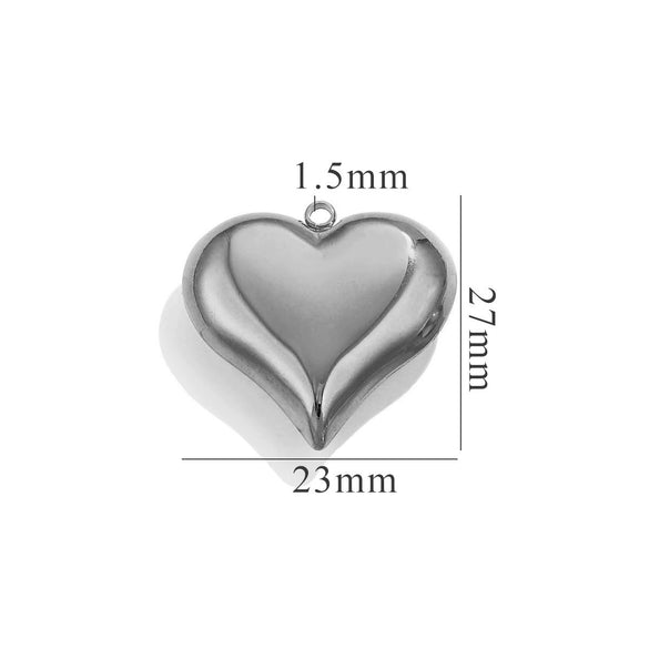 Wholesale Pendant Stainless Steel Polished Three Dimensional Love Hollow Waterproof Light Luxury Texture Electroplated