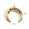 Wholesale Pendant Stainless Steel Zircon Inlaid Colored Diamond Moon Shape Electroplating Process
