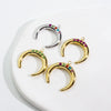 Wholesale Pendant Stainless Steel Zircon Inlaid Colored Diamond Moon Shape Electroplating Process