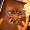 Wholesale Pendant Titanium Steel Dropshaped Geometric Diamond Zircon Inlaid Electroplated