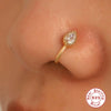 Wholesale Perforated Ushaped Nose Clip Nose Ring Piercing Jewelry In Simple Ins Style Made Of S925 Sterling Silver With Geometric Pattern And Inlaid Zircon