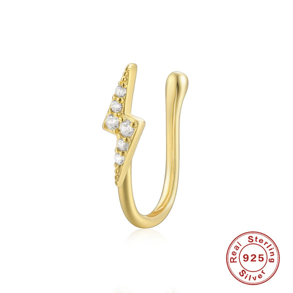 Wholesale Perforated Ushaped Nose Clip Nose Ring Piercing Jewelry In Simple Ins Style Made Of S925 Sterling Silver With Geometric Pattern And Inlaid Zircon