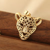 Wholesale Personality Animal Leopard Head Hollow Plated Copper Pendant Necklace For Female