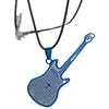 Wholesale Personality Fashion Stainless Steel And Titanium Steel Guitar Music Pendant Necklace With Geometric Pattern And Polishing Treatment Pearl Chain Style Hip Hop Jewelry