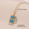 Wholesale Personality Geometric Stainless Steel Dripping Oil Eye Pendant Necklace With O Word Chain